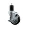 Service Caster 4'' SS Black Poly Swivel 1-3/4'' Expanding Stem Caster with Brake SCC-SSEX20S414-PPUB-BLK-TLB-134 - alternate 1
